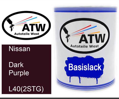 Nissan, Dark Purple, L40(2STG): 1L Lackdose, von ATW Autoteile West.